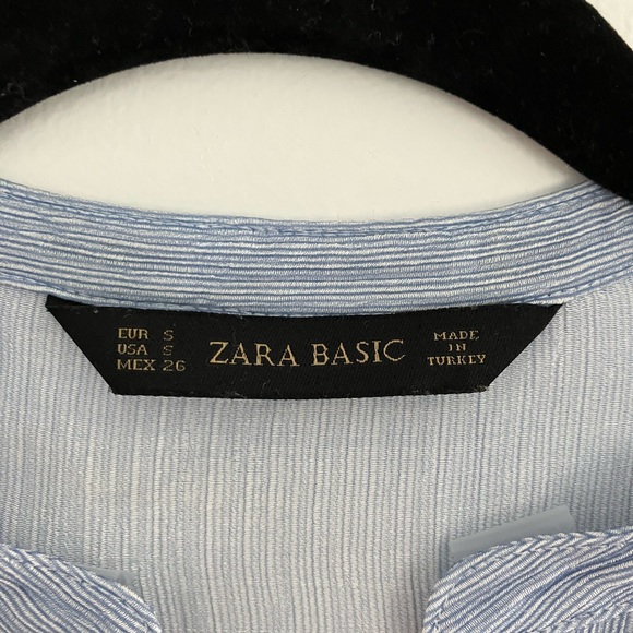 ZARA Blue Thin Viscose Shirt Top Blouse Size S (fits like XS) - Picture 8 of 8